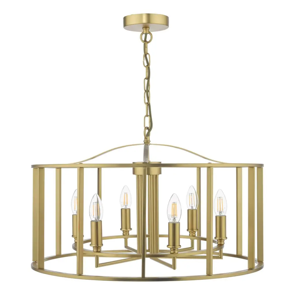 Myka 6 Light Brushed Brass Lantern