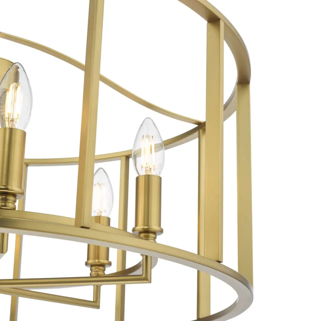 Myka 6 Light Brushed Brass Lantern