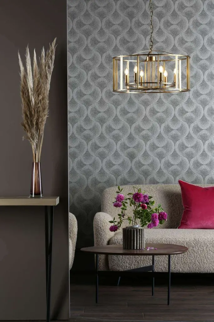 Myka 6 Light Brushed Brass Lantern