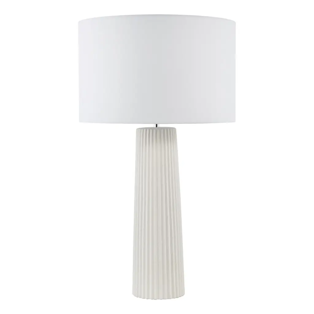 Myla White Ceramic Table Lamp C/W Shade