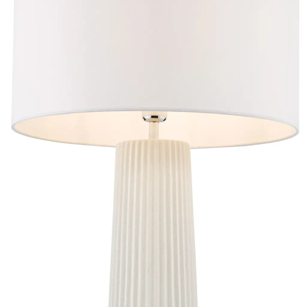 Myla White Ceramic Table Lamp C/W Shade