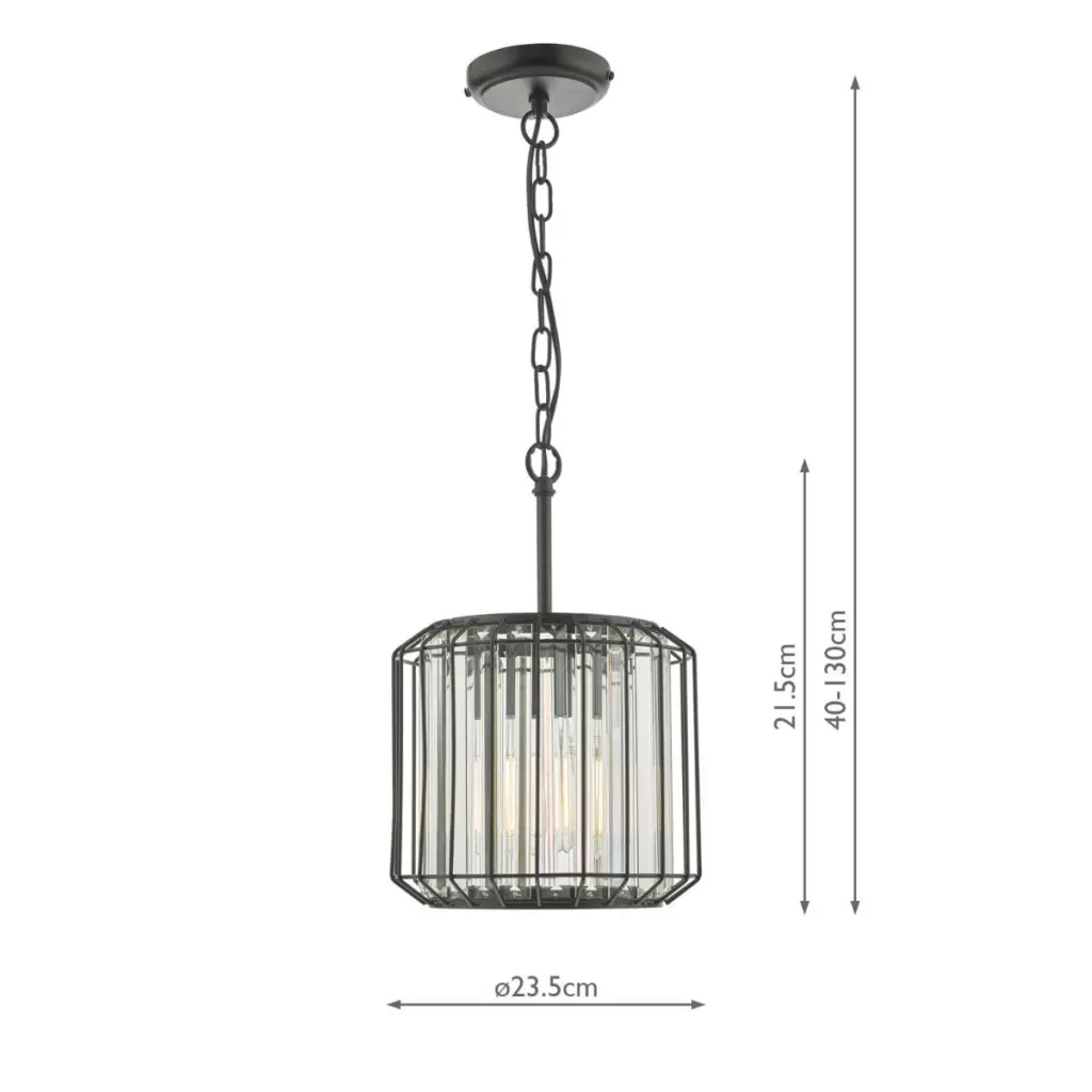 Naeva Single Black Crystal Pendant