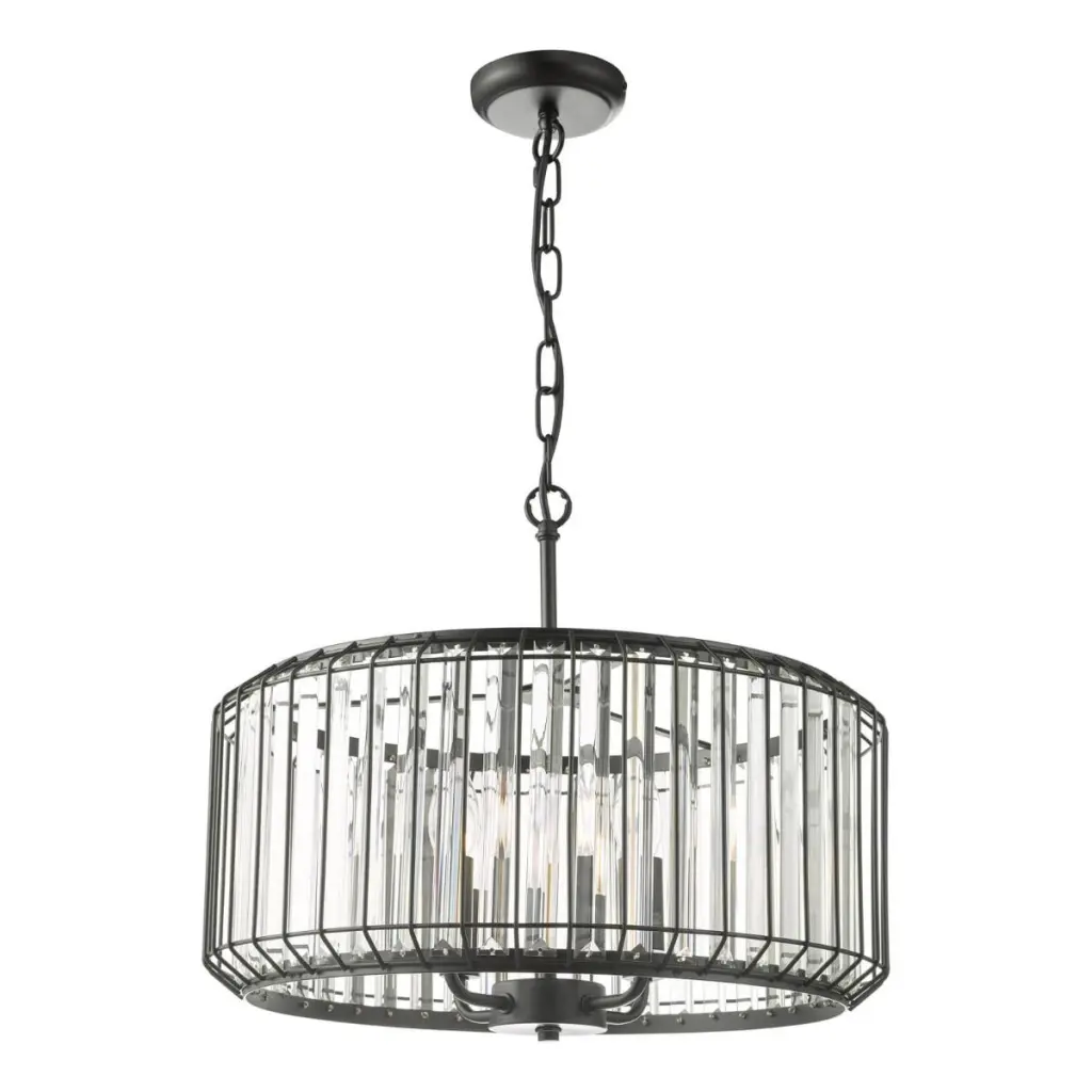 Naeva 4 Light Black Crystal Pendant