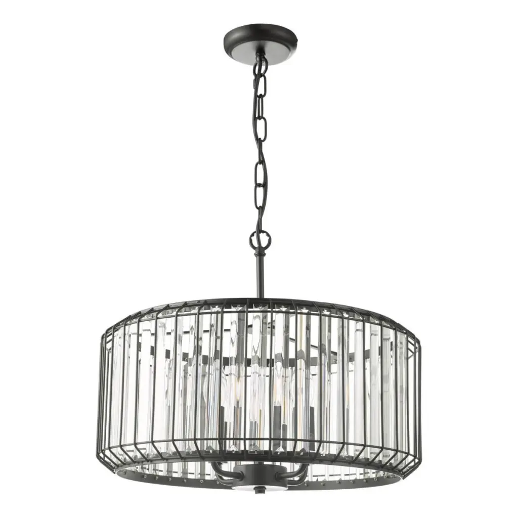 Naeva 4 Light Black Crystal Pendant