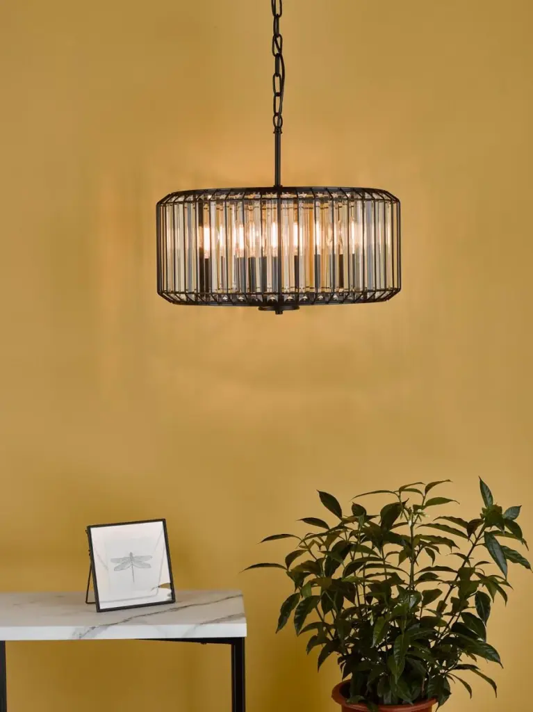 Naeva 4 Light Black Crystal Pendant