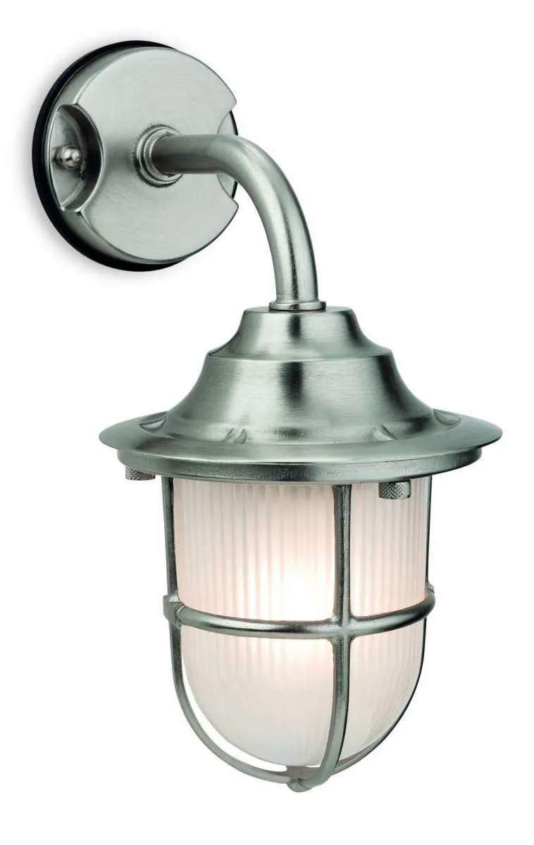 Nautic Outdoor Wall Light in Nickel Finish