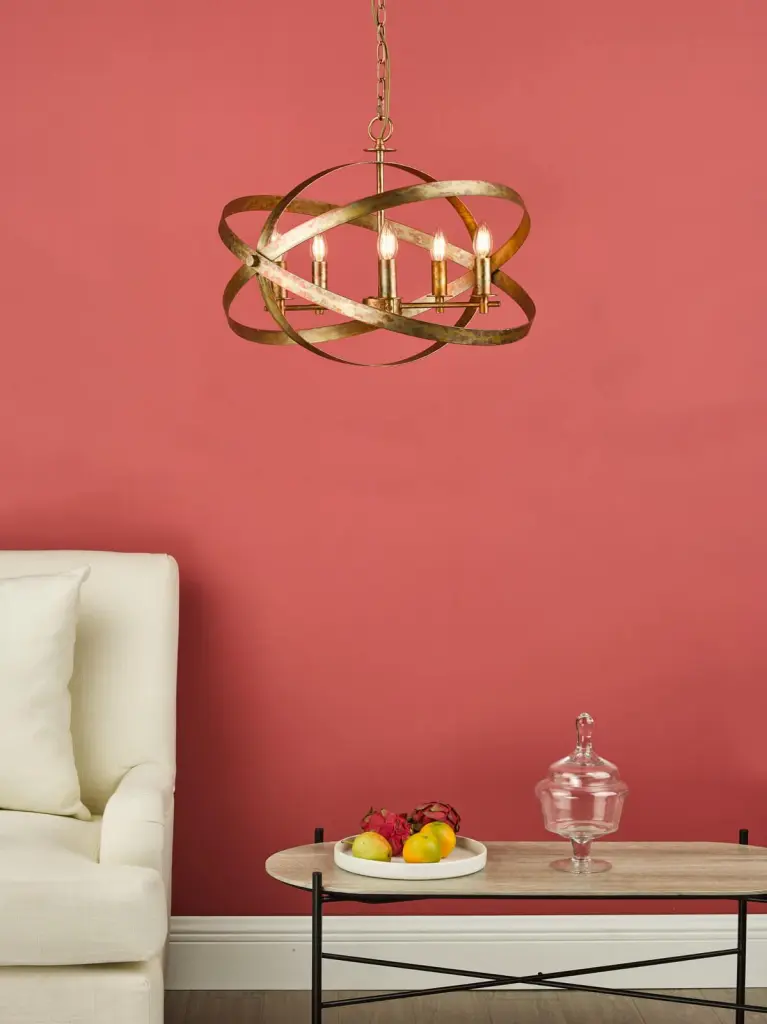 Nitya 5 Light Mottled Copper Pendant