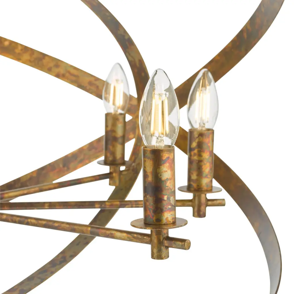 Nitya 8 Light Mottled Copper Pendant