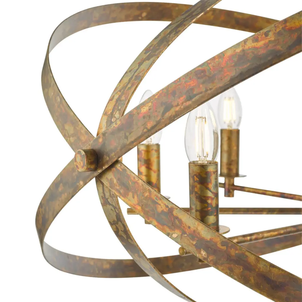 Nitya 8 Light Mottled Copper Pendant