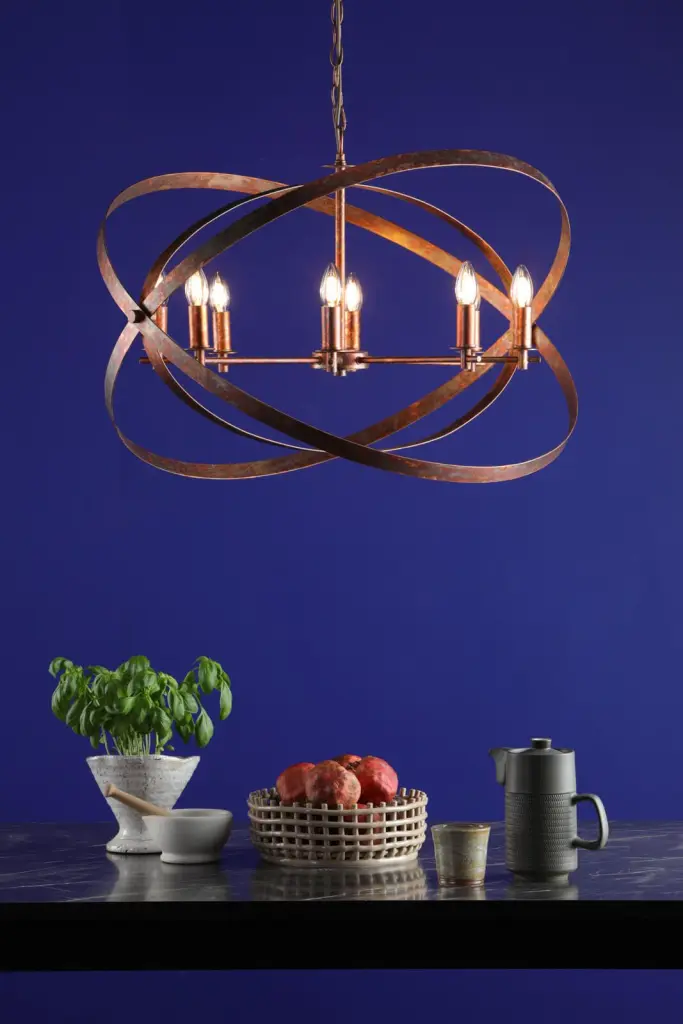 Nitya 8 Light Mottled Copper Pendant
