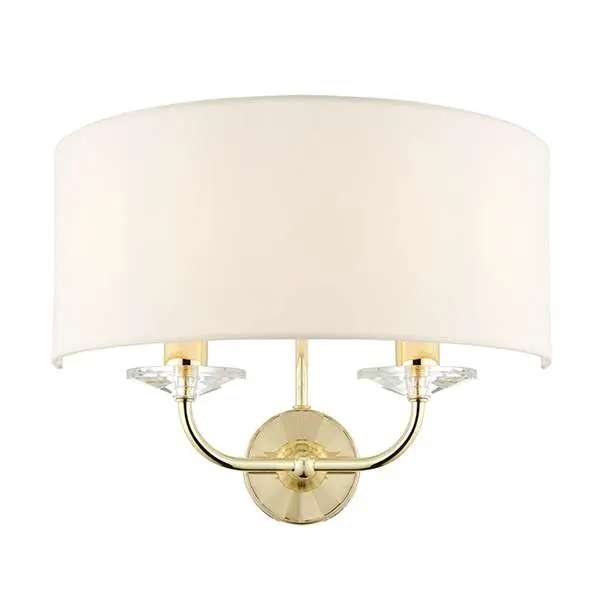 Nixon 2 light double Wall Fitting in Brass
