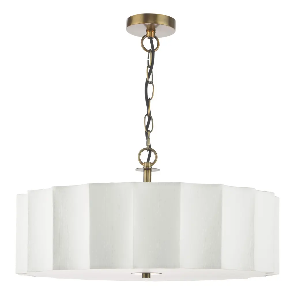 Noura 3 Light Bronze Ceiling Pendant with Ivory Shade