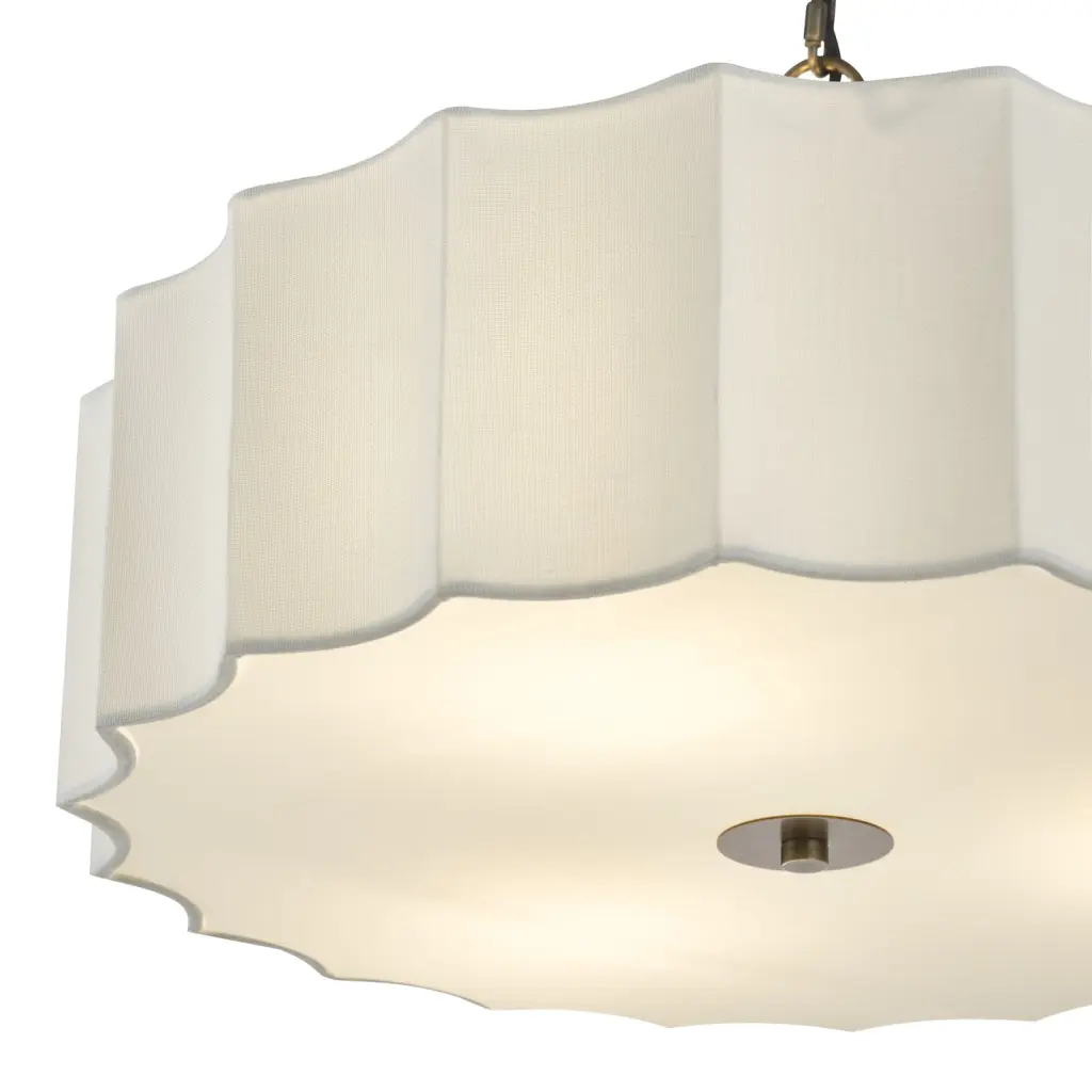 Noura 3 Light Bronze Ceiling Pendant with Ivory Shade