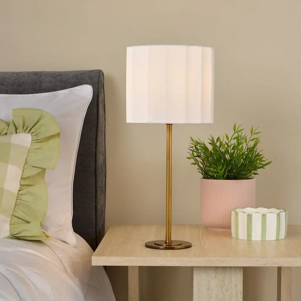 Noura Bronze Table Lamp C/W Ivory Shade