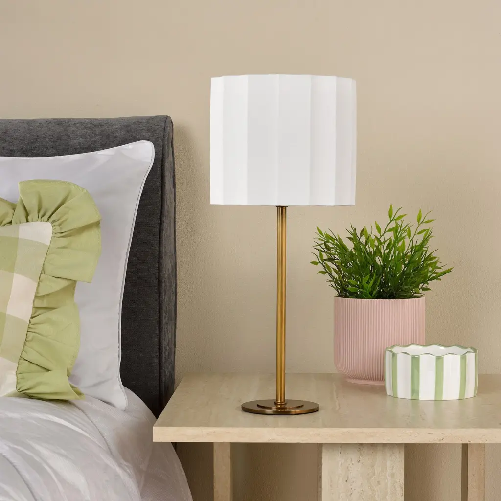 Noura Bronze Table Lamp C/W Ivory Shade