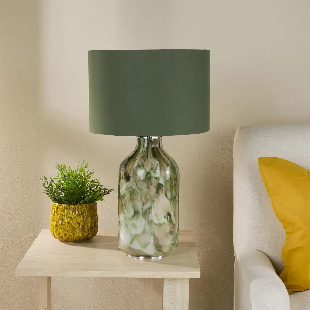 Nuria Green Table Lamp C/W Shade