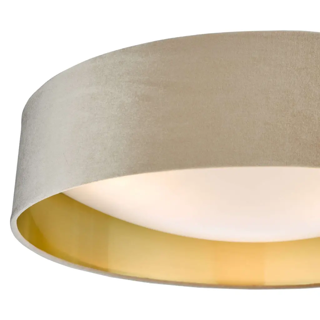 Nysa 2 Light 60cm Flush Fitting with Taupe Velvet Shade