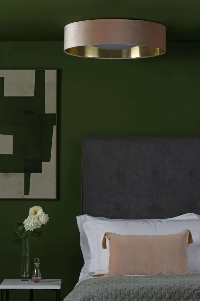 Nysa 2 Light 60cm Flush Fitting with Taupe Velvet Shade