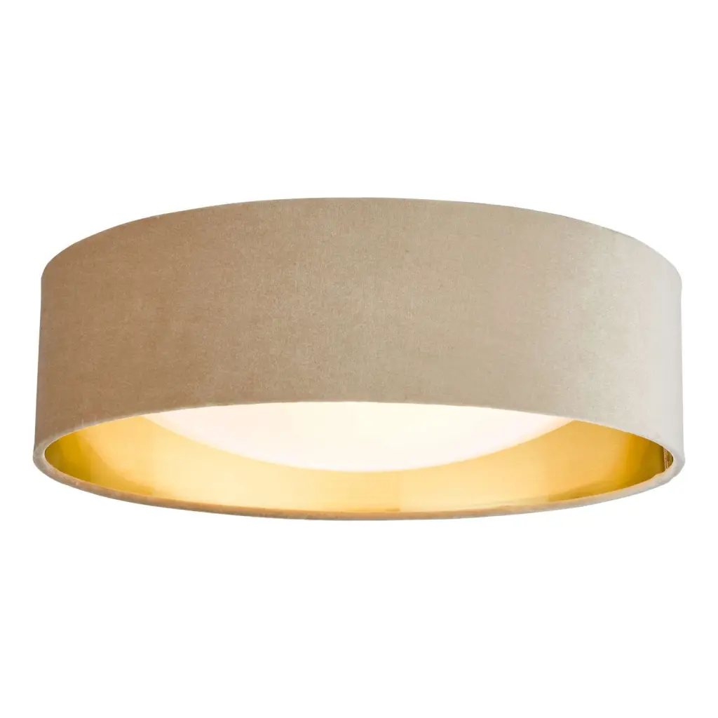 Nysa 2 Light 40cm Flush Fitting with Taupe Velvet Shade