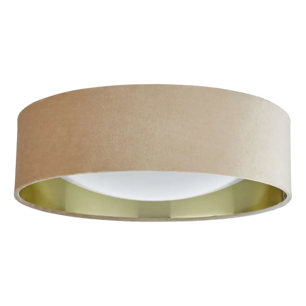 Nysa 2 Light 40cm Flush Fitting with Taupe Velvet Shade