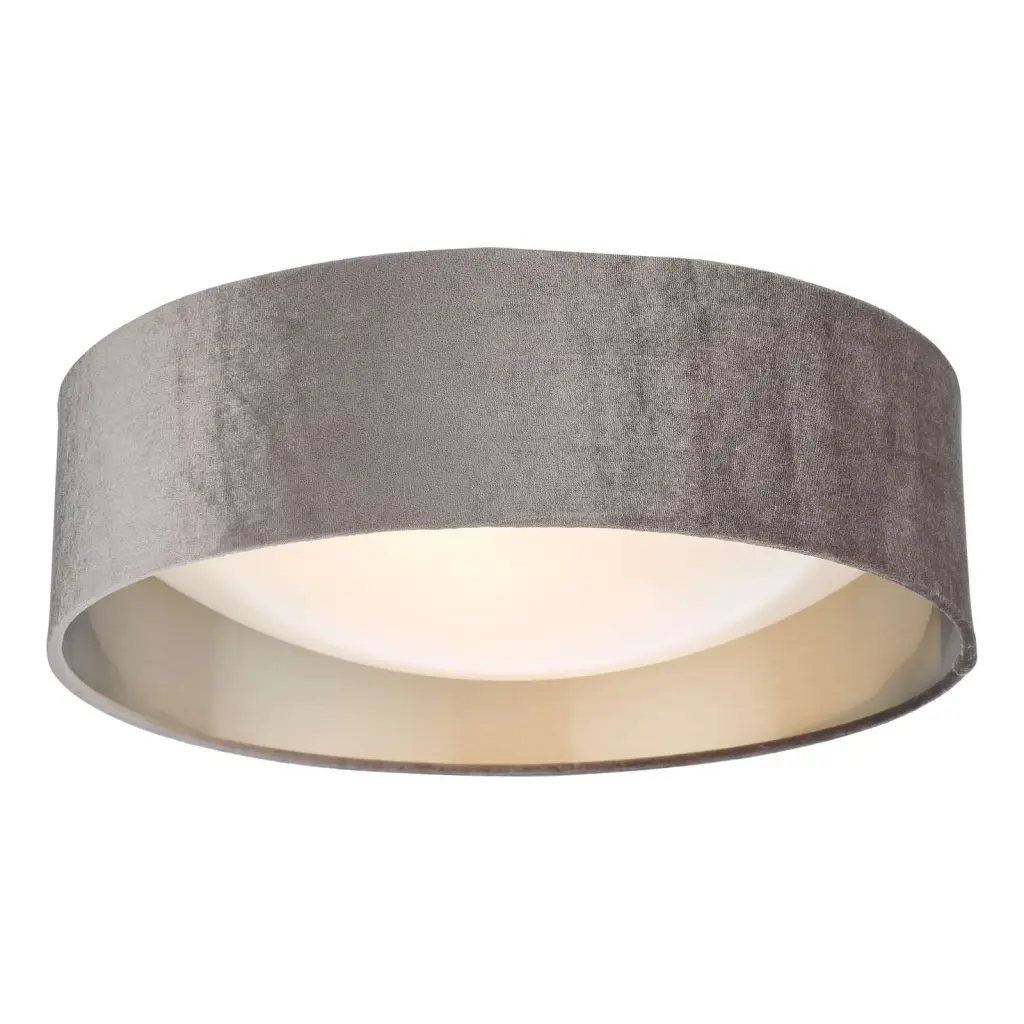 Nysa 2 Light 40cm Flush Fitting with Mink Velvet Shade