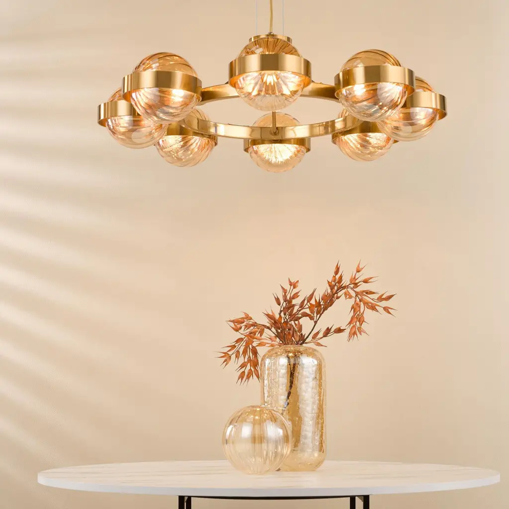 Ophira Antique Gold 8 Light Ceiling Pendant