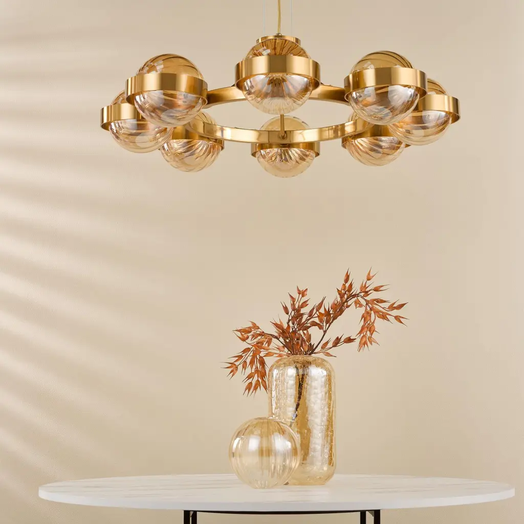 Ophira Antique Gold 8 Light Ceiling Pendant