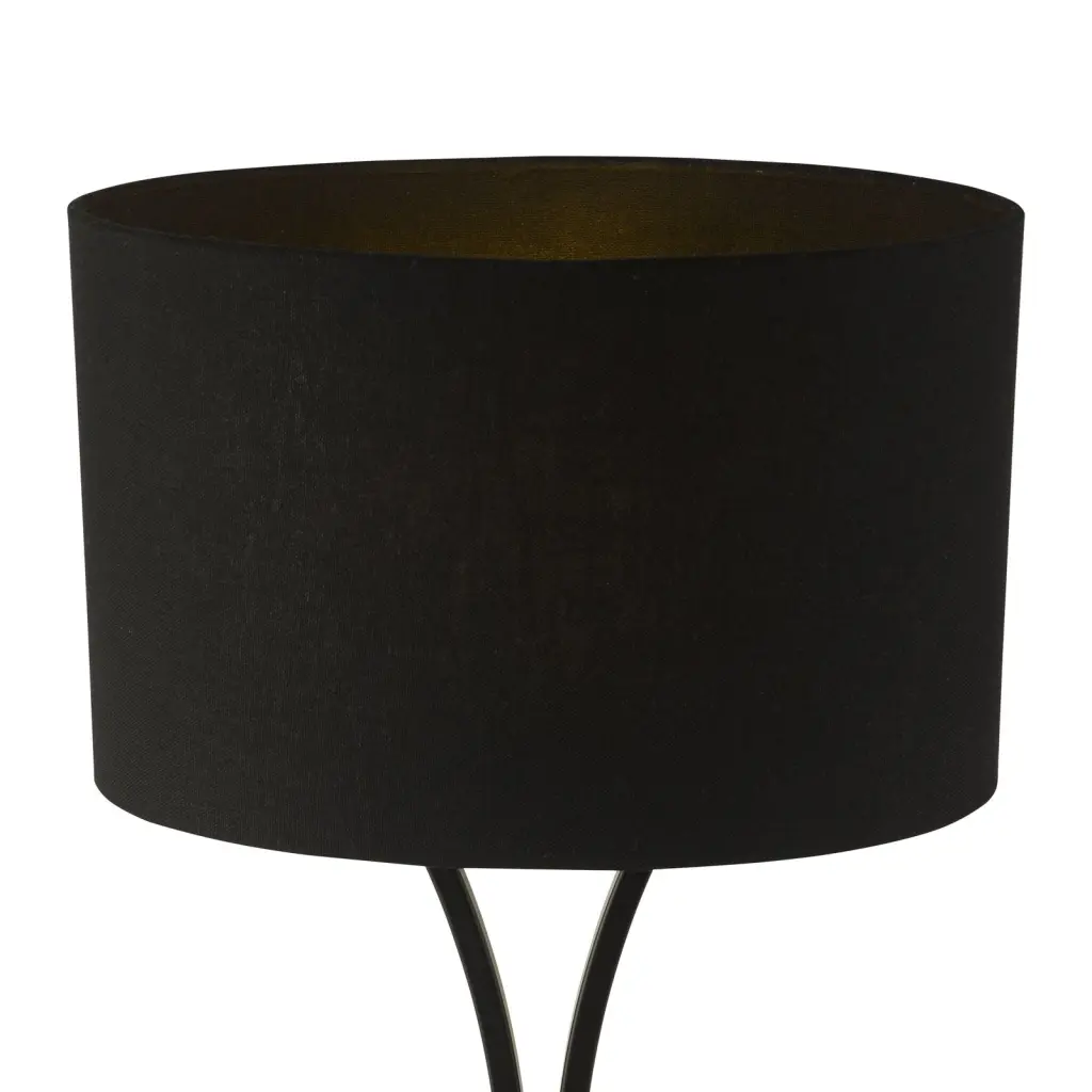 Oporto Matt Black Table Lamp C/W Shade