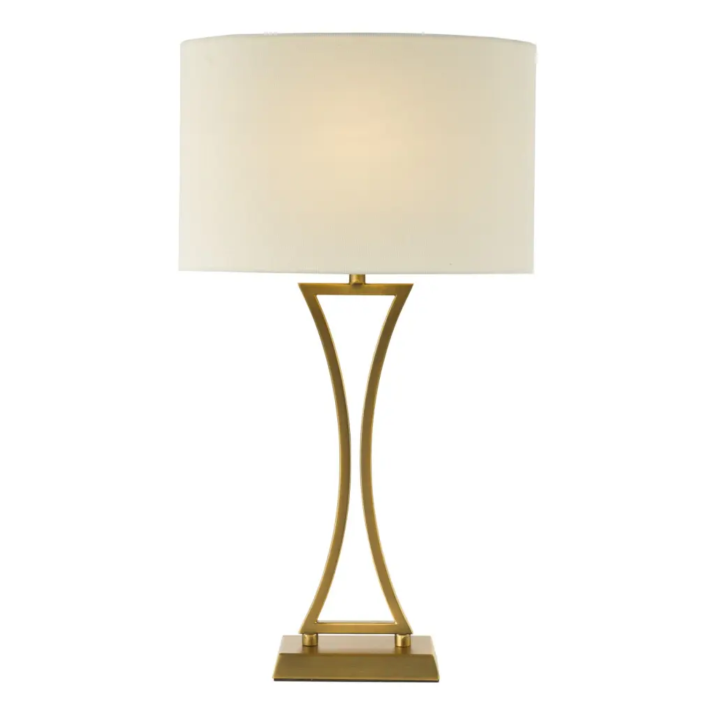 Oporto Aged Brass Table Lamp C/W Shade