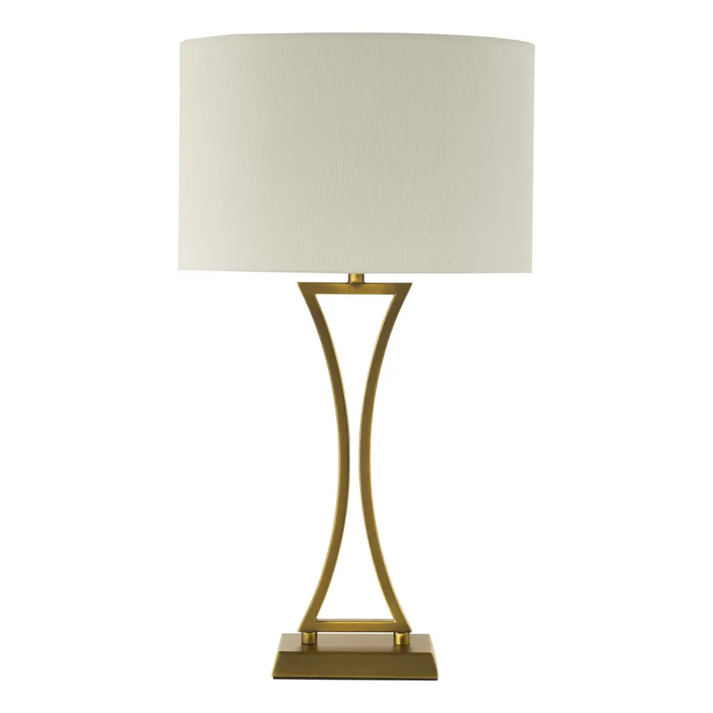 Oporto Aged Brass Table Lamp C/W Shade