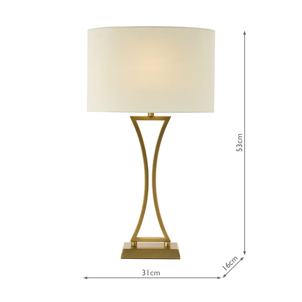 Oporto Aged Brass Table Lamp C/W Shade