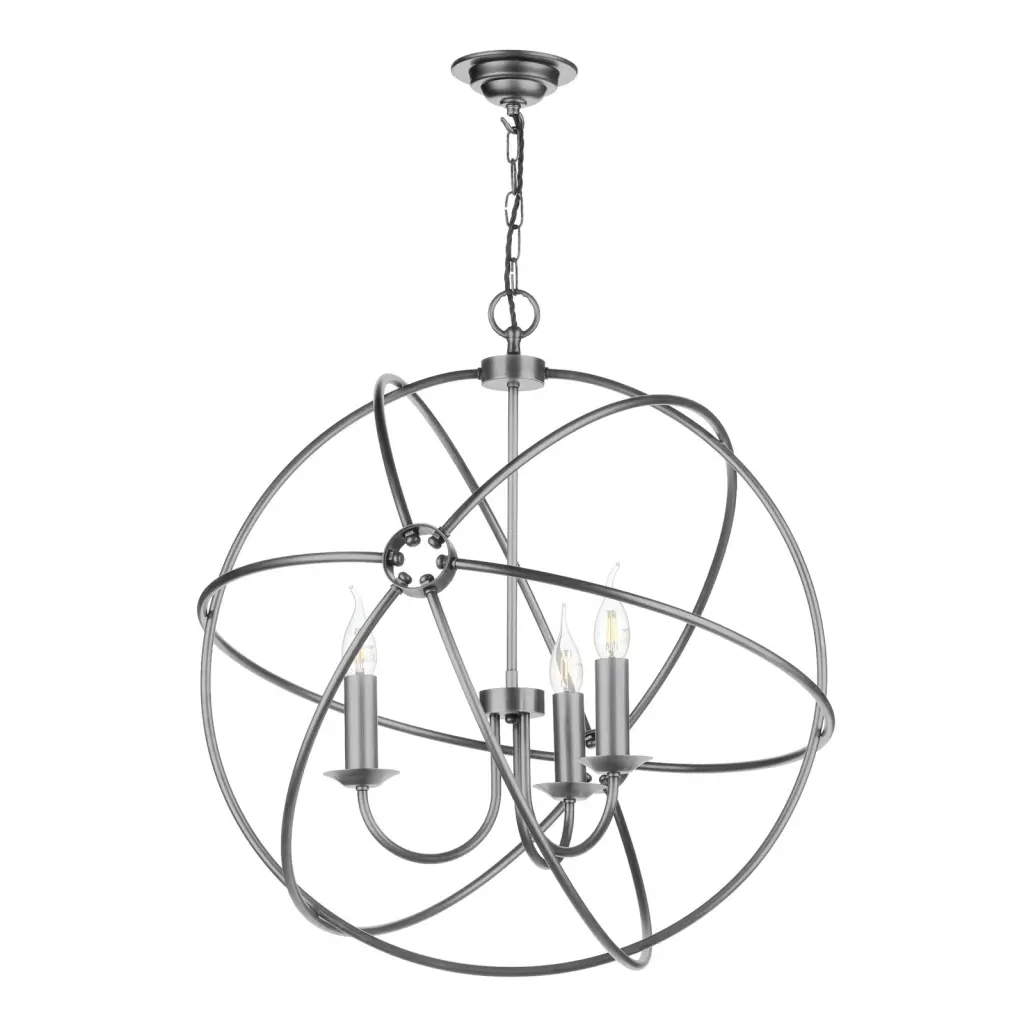 Orb 3 Light Pendant Aged Silver