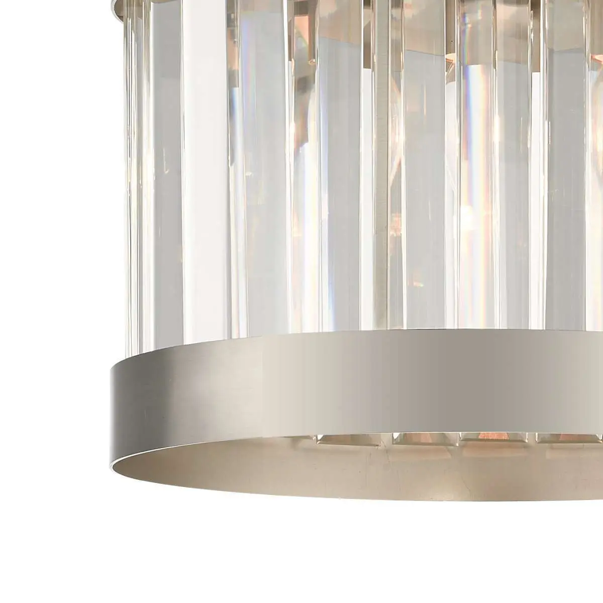 Pandora 1 Light Crystal Pendant Satin Chrome