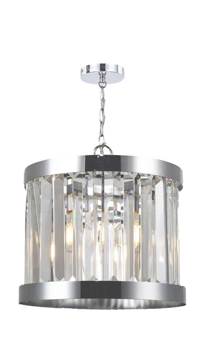 Pandora 1 Light Crytsal Pendant in Polished Chrome