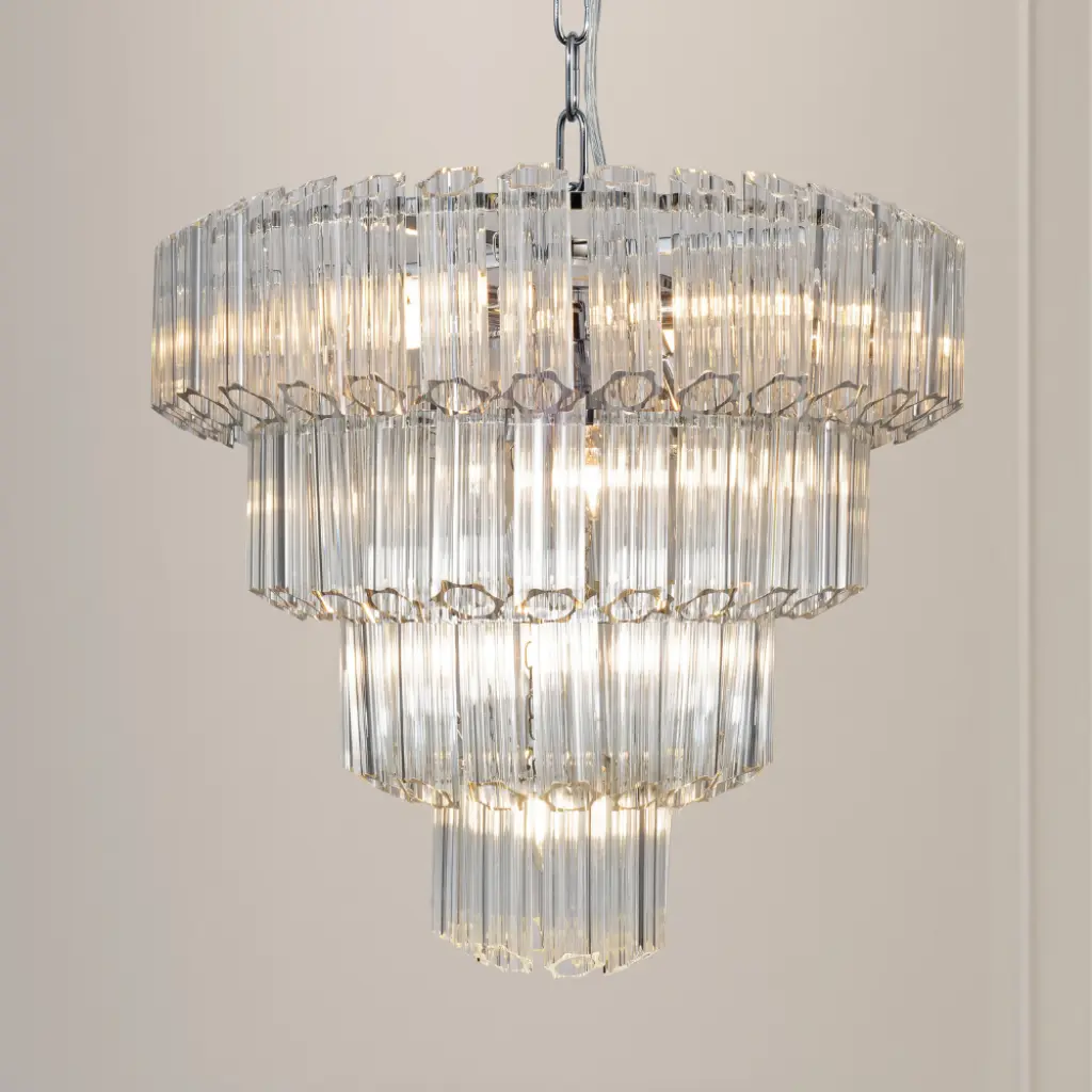 Pierre 11 Light Polished Chrome Crystal Ceiling Pendant