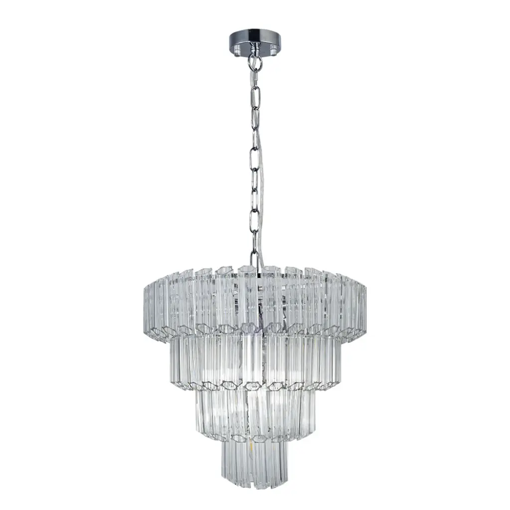 Pierre 11 Light Polished Chrome Crystal Ceiling Pendant