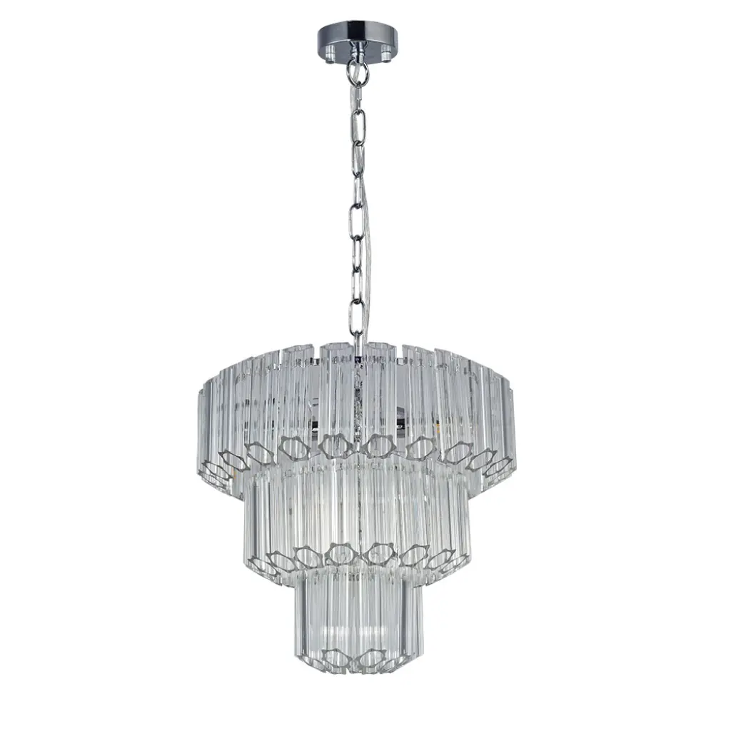 Pierre 7 Light Polished Chrome Crystal Ceiling Pendant