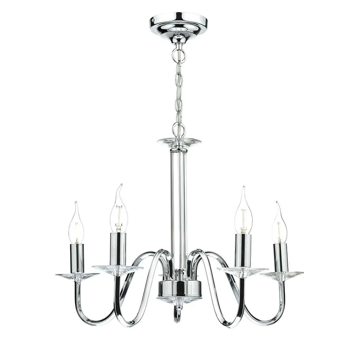 Pique 5 Light Polished Chrome Clear Crystal Detail