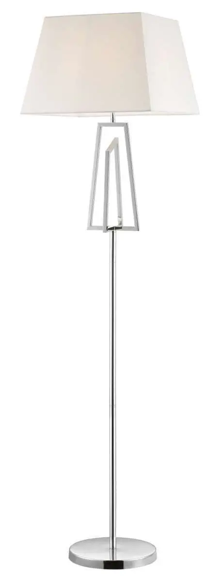 Plaza Polished Chrome Floor Lamp c/w Square Shade