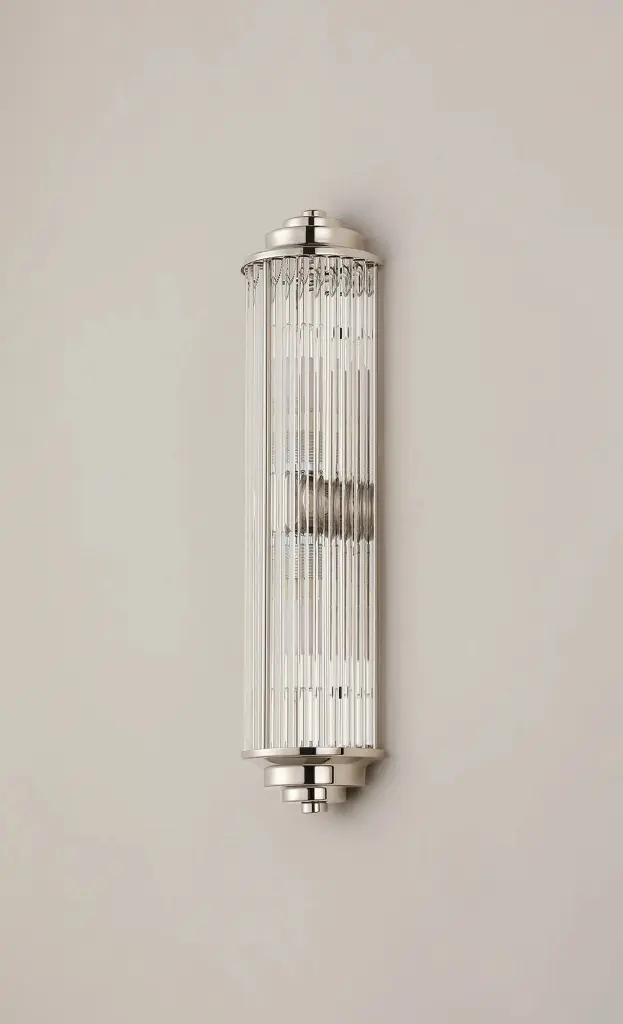 Appeal Small Flush Wall Light in Polished Nickel IP44