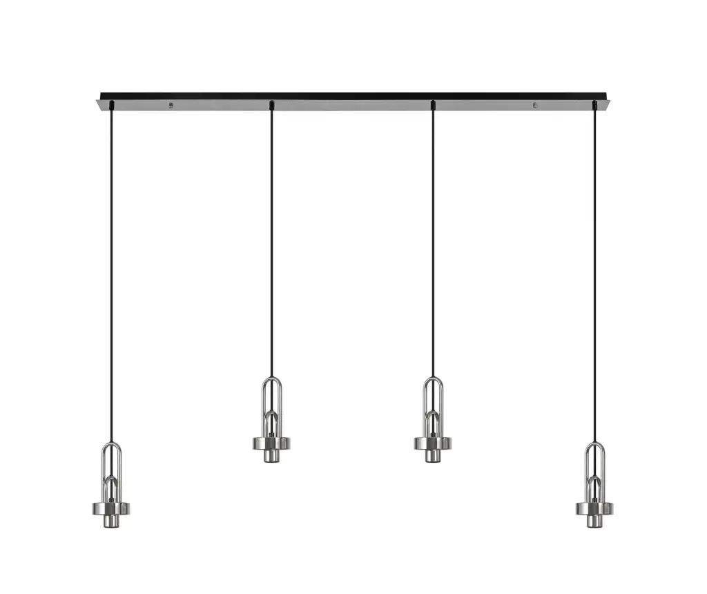Meel 4 Light Polished Nickel Bar Pendant