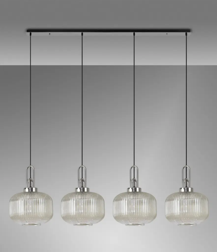 Meel 4 Light Polished Nickel Bar Pendant