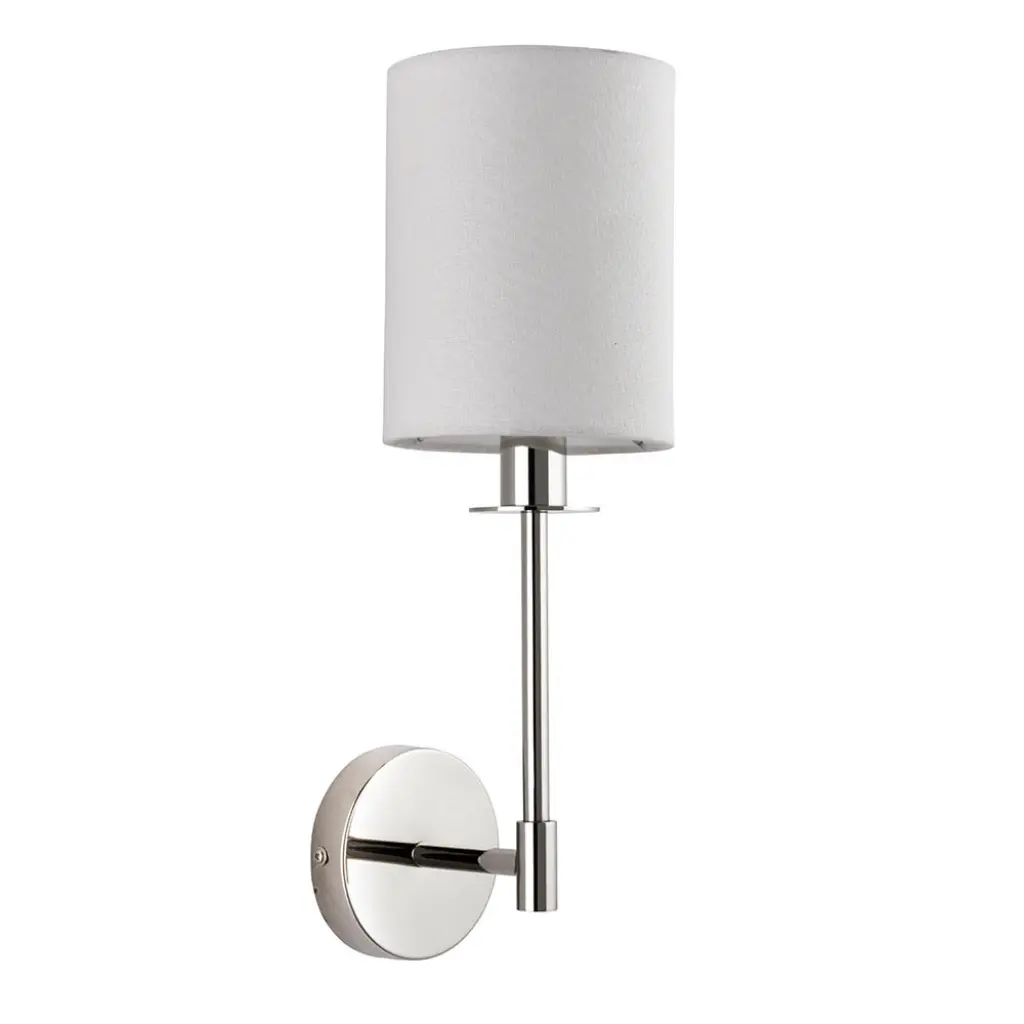 Sancerre Polished Nickel Wall Light C/W White Shade
