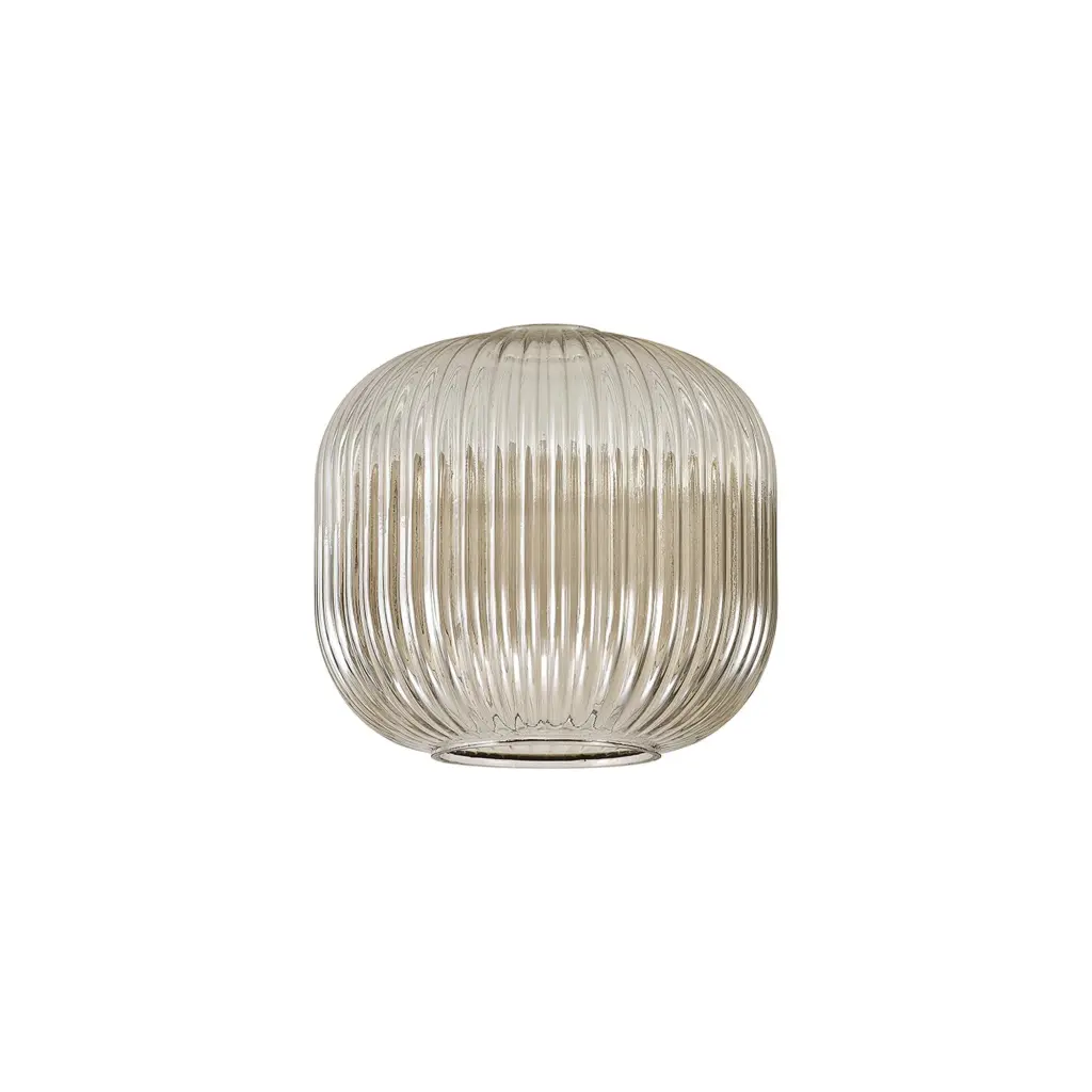 Meel 20cm Pumpkin Champagne Ribbed Glass