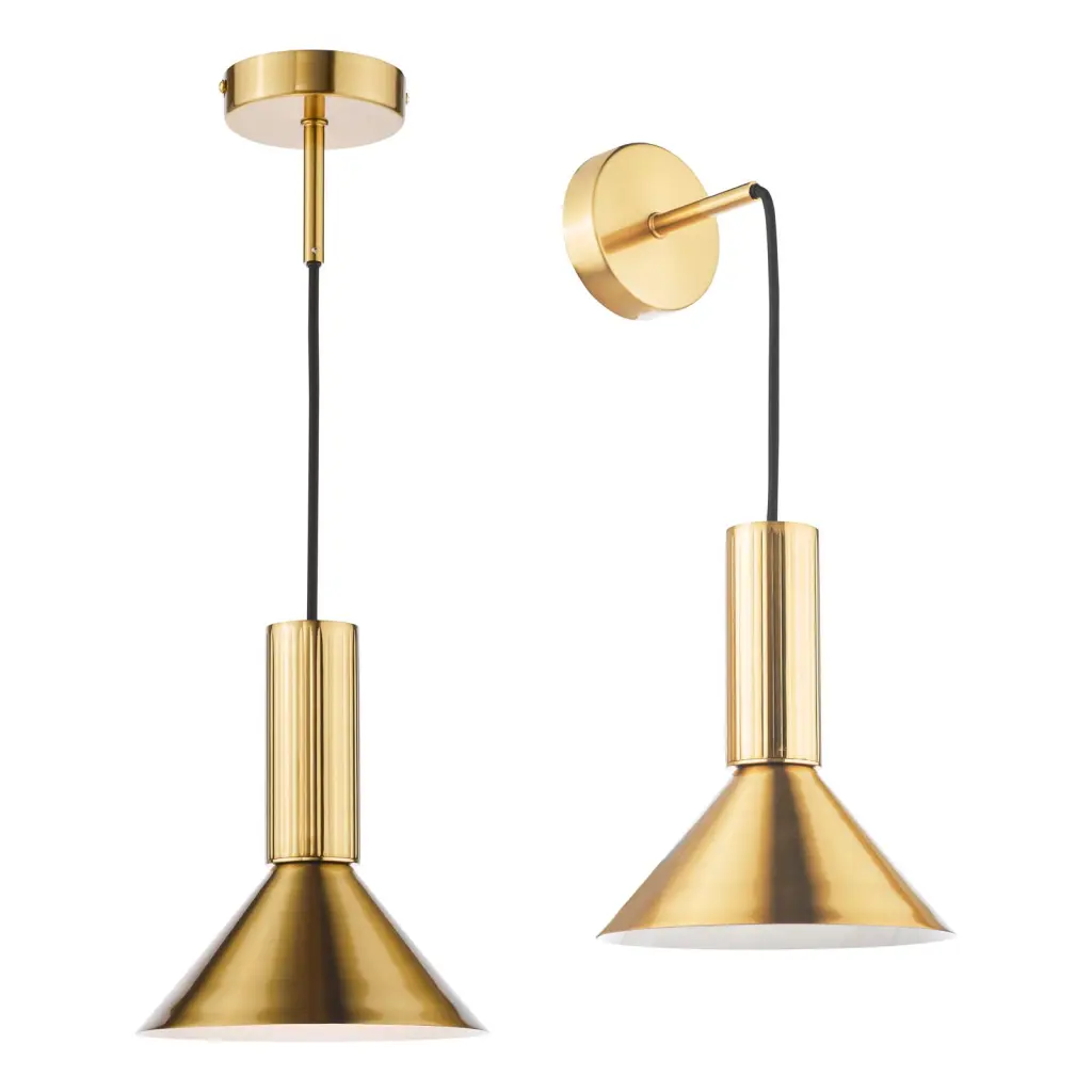 Ragnar Natural Brass Pendant/Wall Light