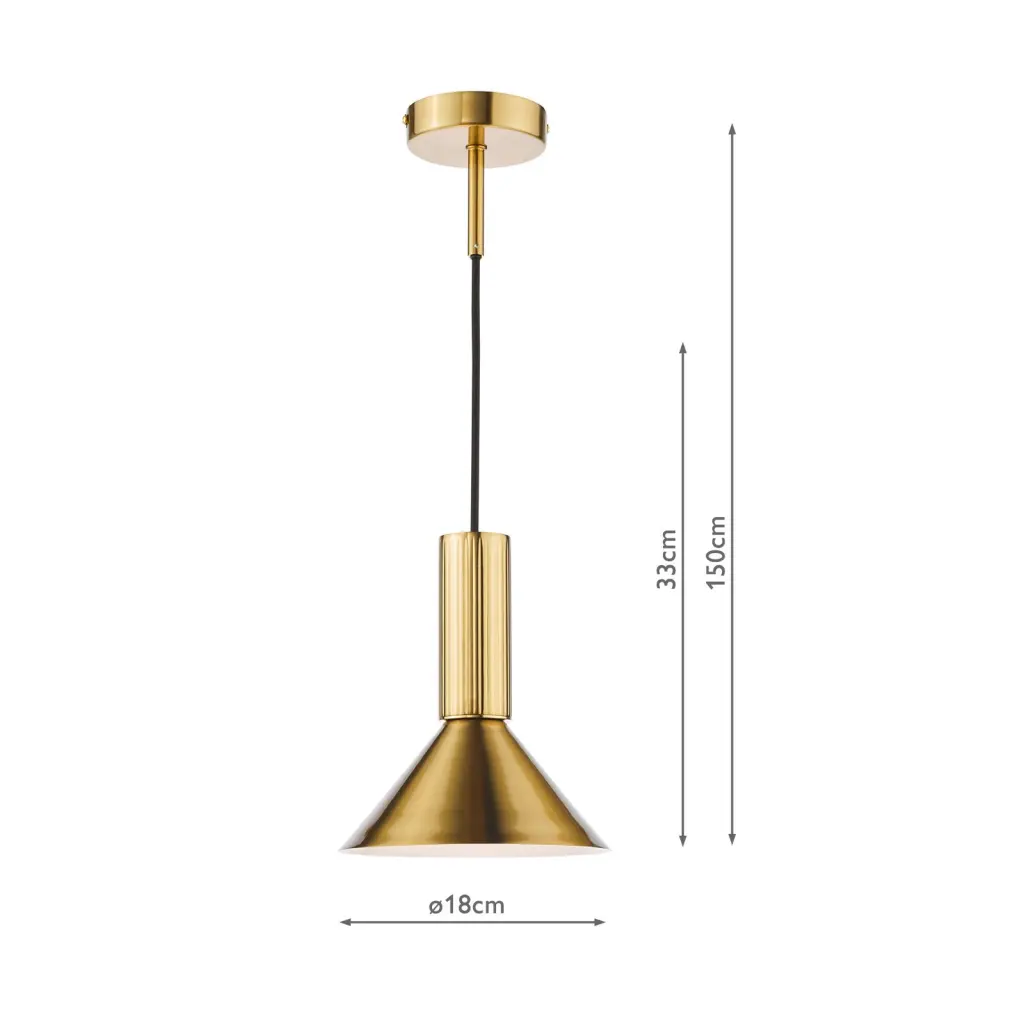 Ragnar Natural Brass Pendant/Wall Light