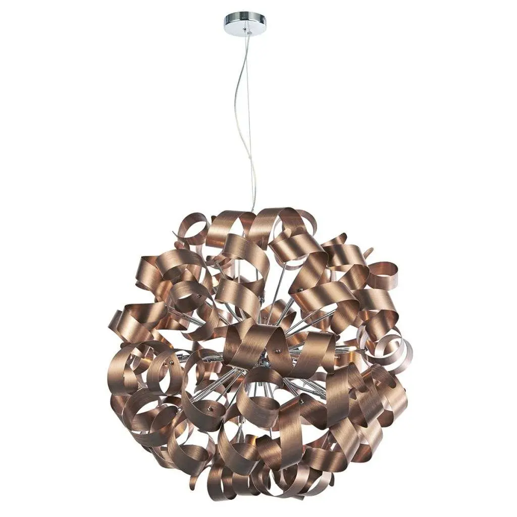 Rawley 12-Light Brushed Satin Copper Pendant