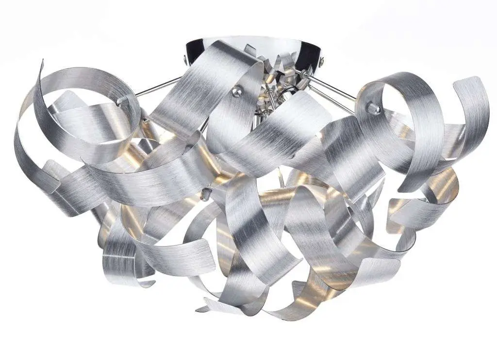 Rawley 4-Light Brushed Aluminium Flush Fitting