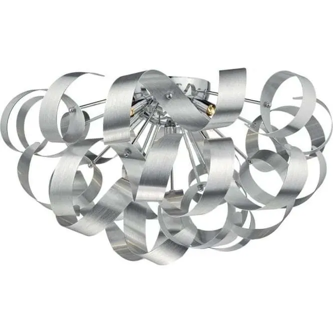 Rawley 5 Light Flush Brushed Aluminium