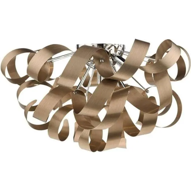 Rawley 5 Light Flush Brushed Copper